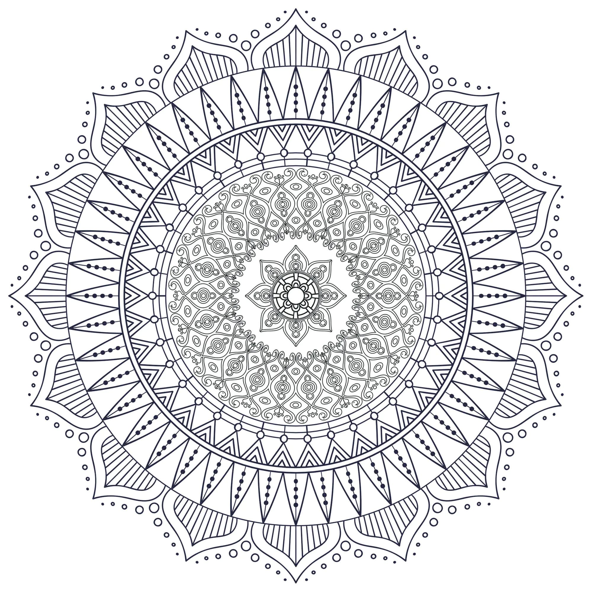 Mandala zen antistress - 7 (Coloriage à imprimer pour adultes)