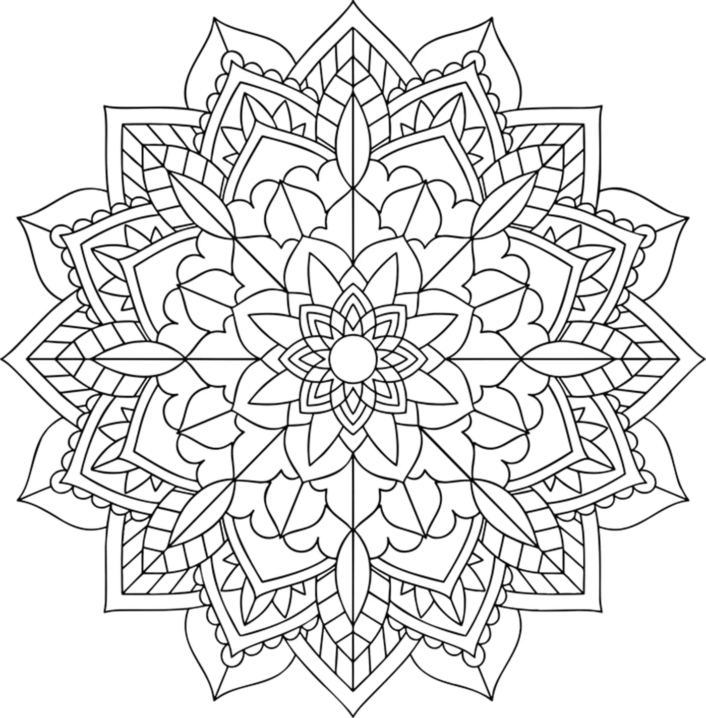 Mandala floral simple (Coloriage à imprimer pour adultes)