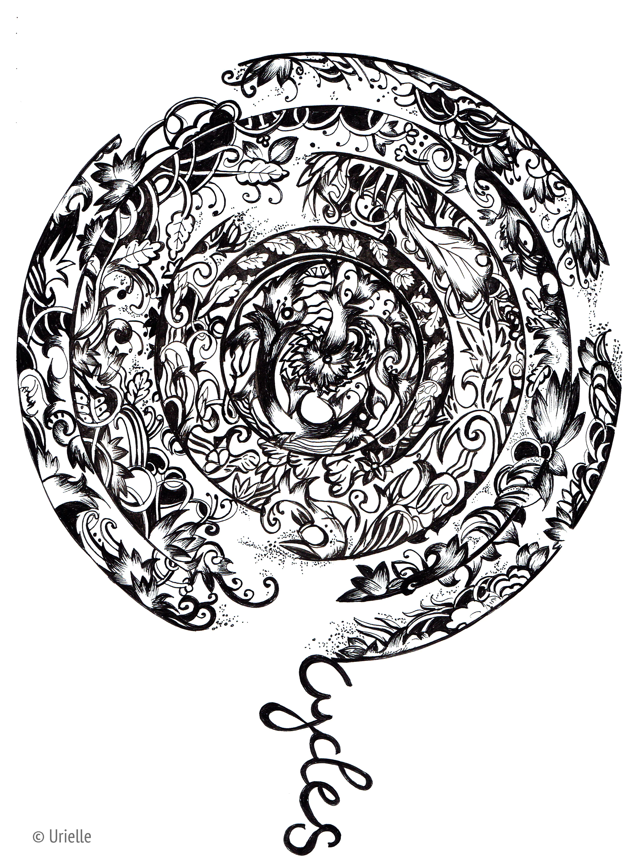 Urielle mandala cycles (Coloriage à imprimer pour adultes)