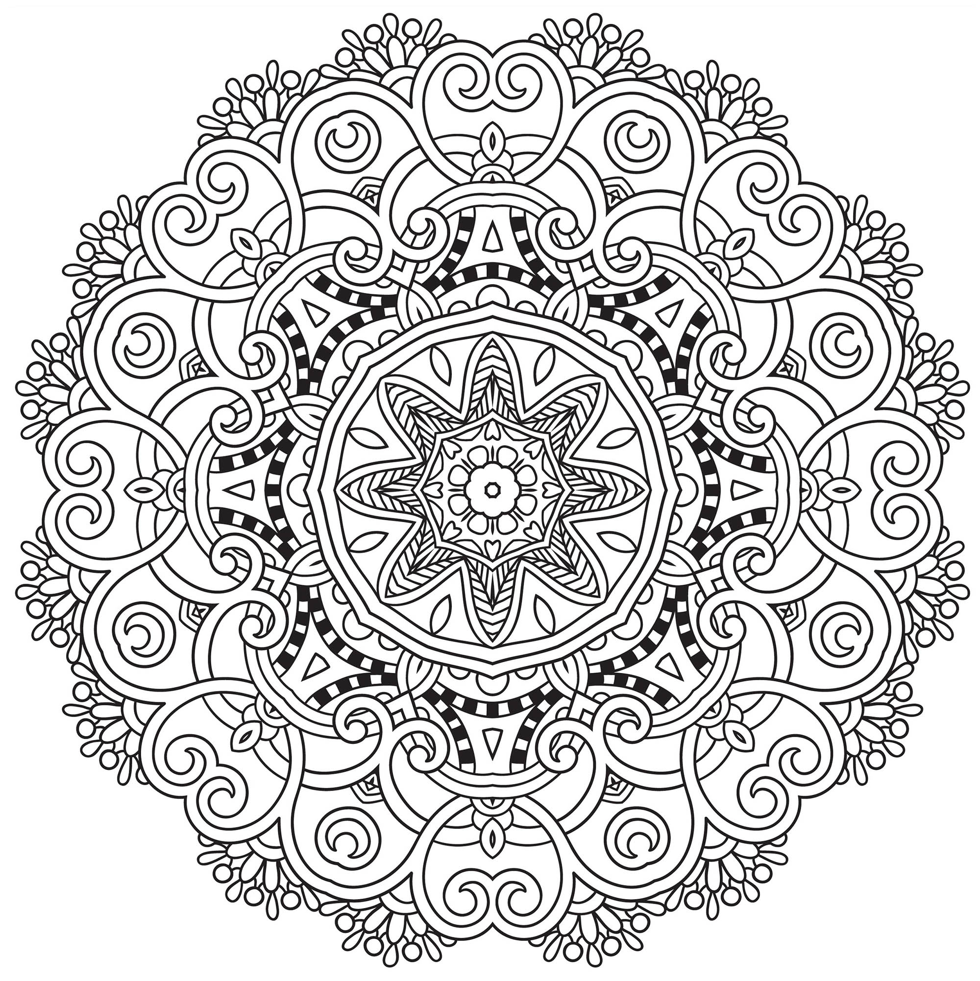 Coloriage mandala à télécharger et à imprimer gratuit pour