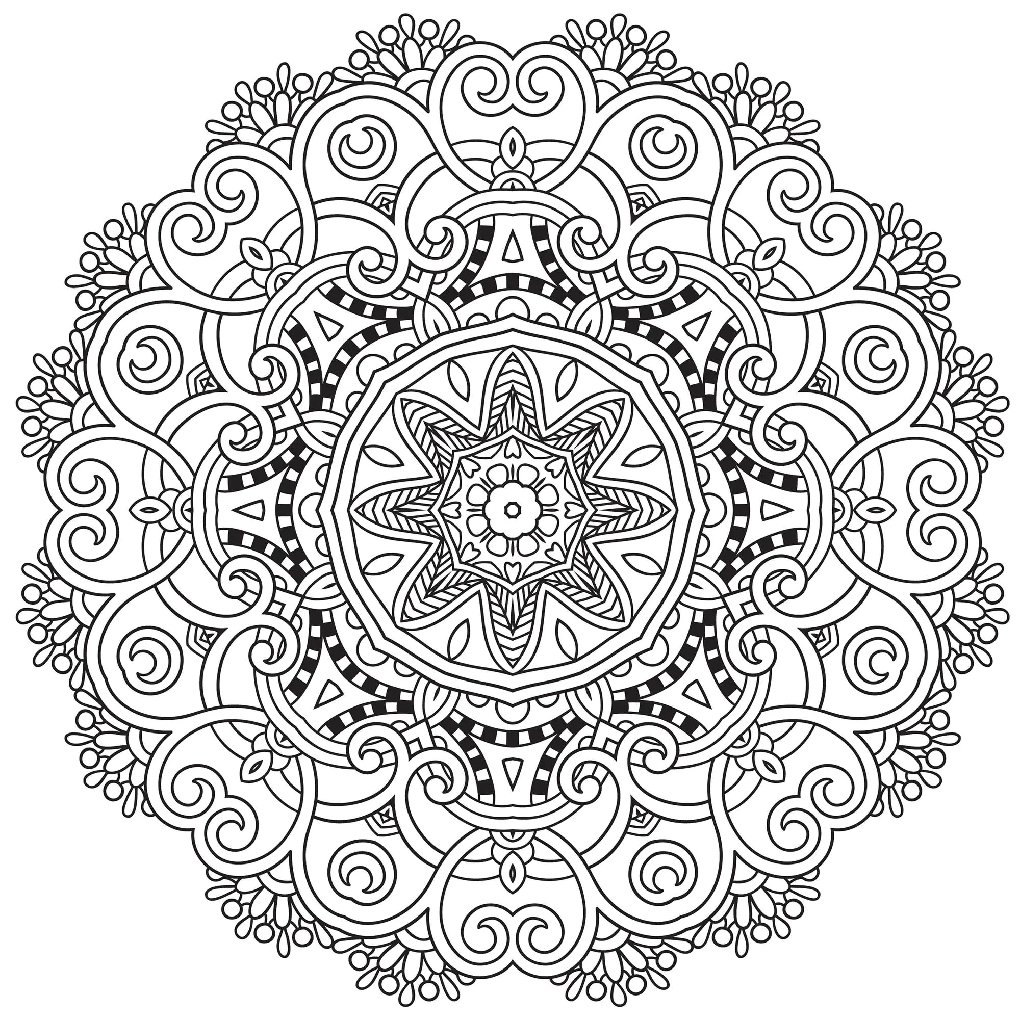 Mandala a telecharger - 2 (Coloriage à imprimer pour adultes)