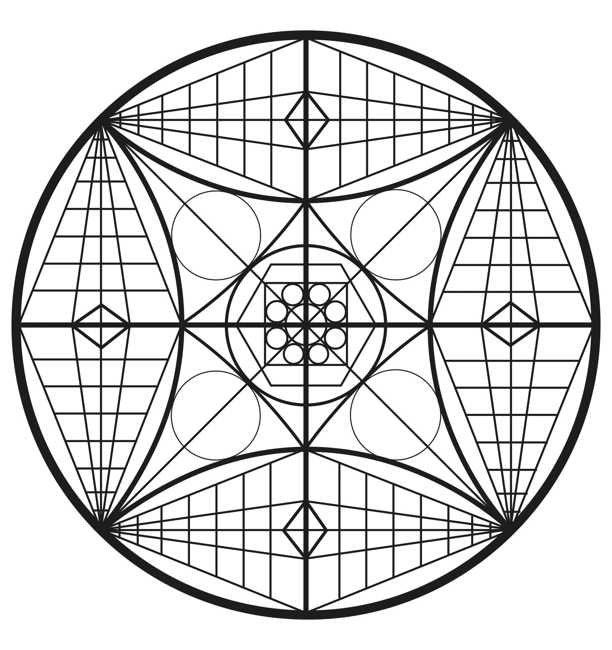 Mandala complexe abstrait (Coloriage à imprimer pour adultes)