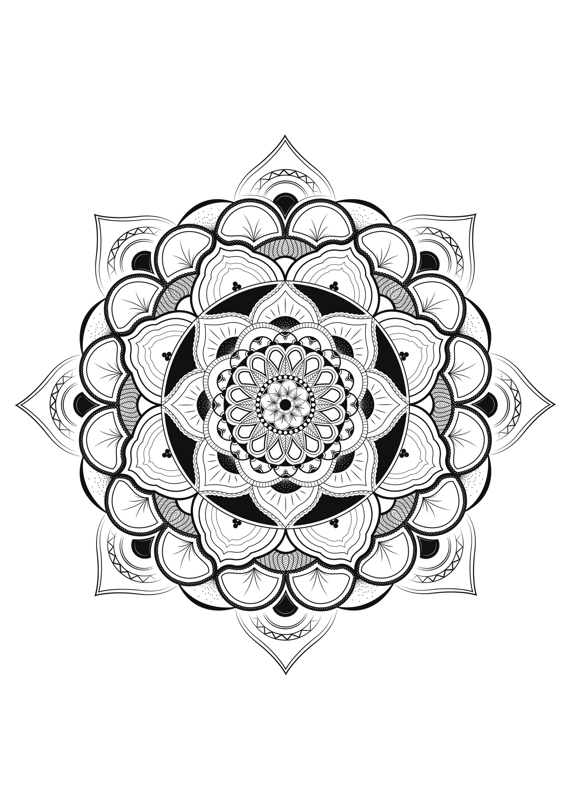 Joli mandala avec beaucoup de détails, Artiste : Louise