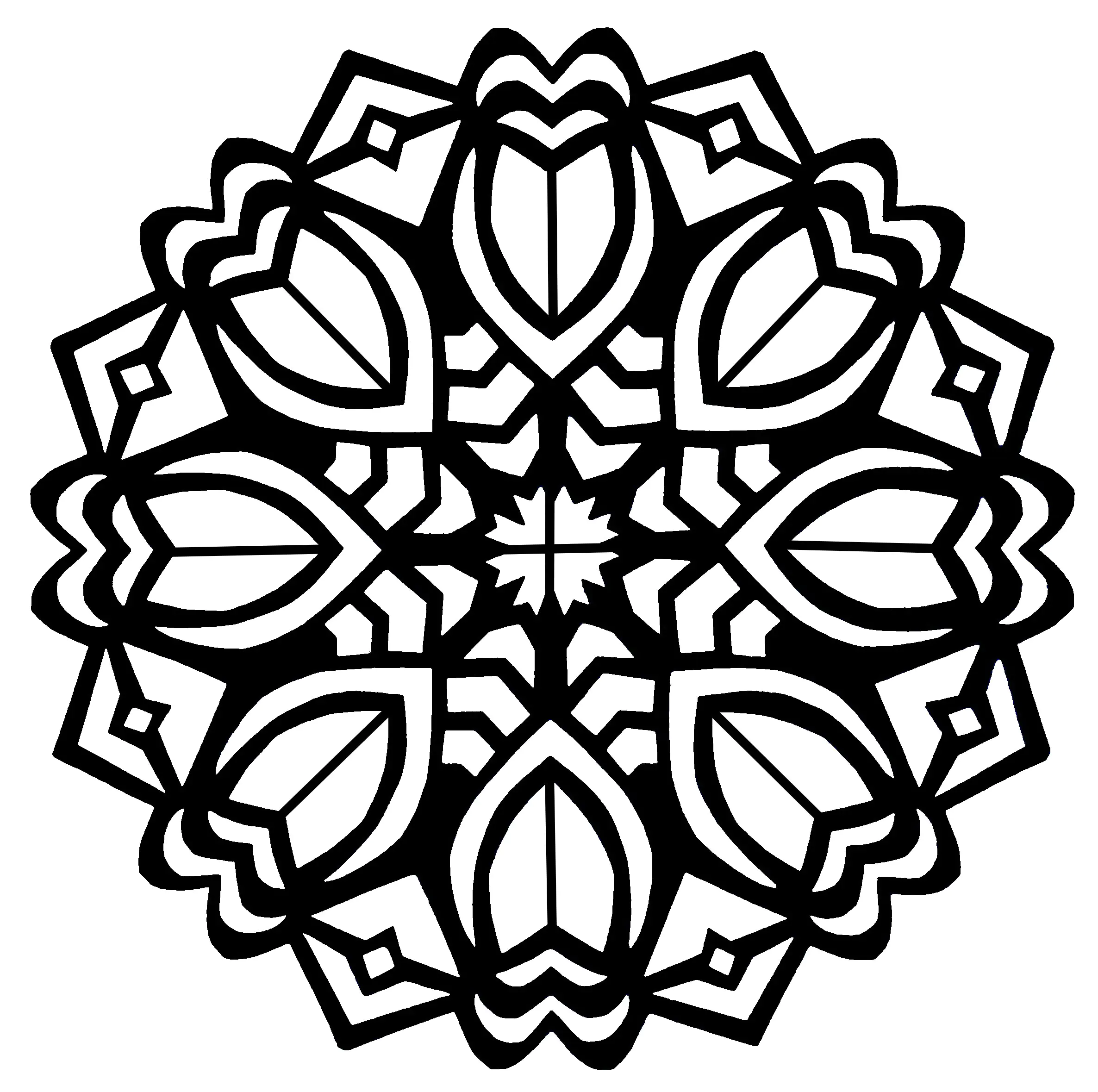 Mandala fleurs art deco (Coloriage à imprimer pour adultes)