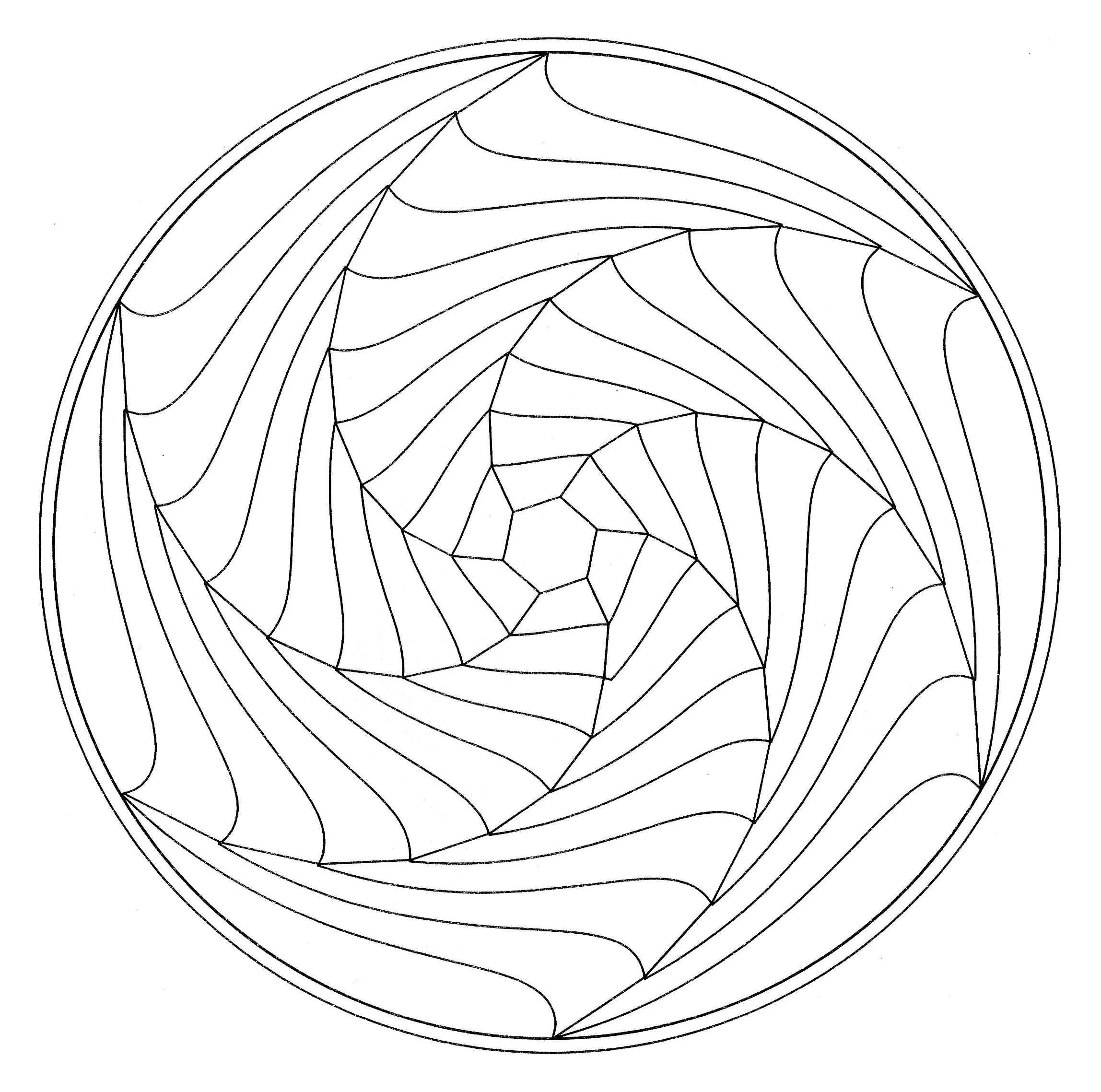 Mandala illusion optique (Coloriage à imprimer pour adultes)