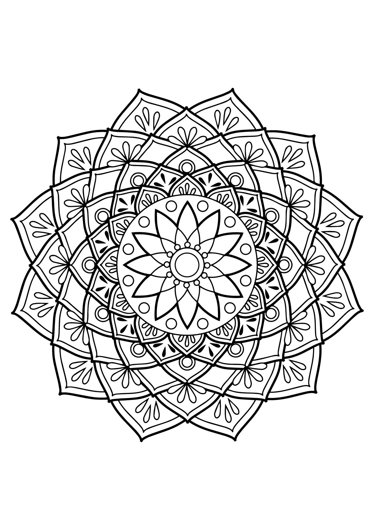 Mandala livre gratuit - 19 (Coloriage) Mandala livre gratuit - 19 (Coloriage à imprimer pour adultes)