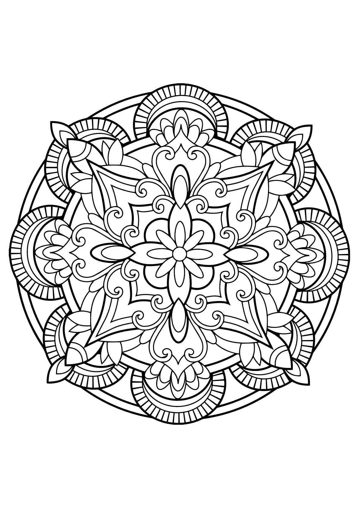 Mandala tiré d'un Livre de Coloriages pour adultes gratuit