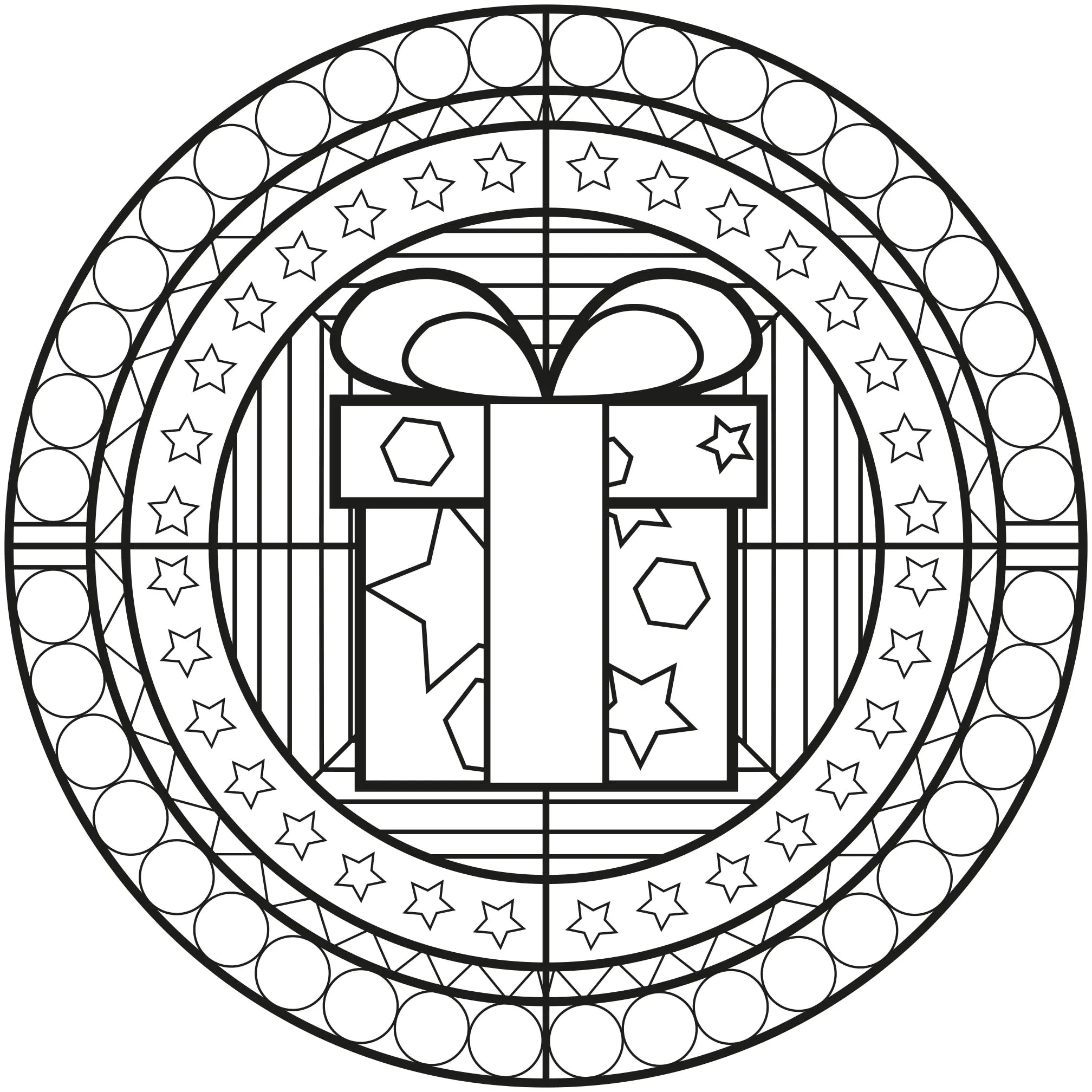 Mandala noel -2 (Coloriage à imprimer pour adultes)