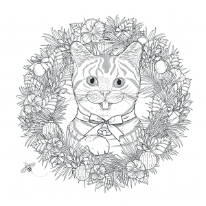 44695499   adorable kitty coloring page in exquisite style