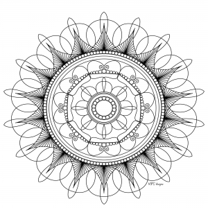 Coloriage adulte mandala mpc design 5