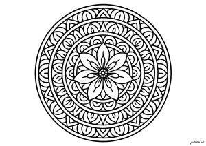 Fleur Énigmatique (Coloriage de Mandalas)