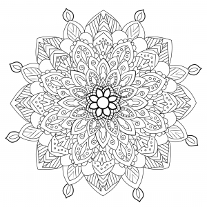 Mandala a colorier difficile - 4 - Mandalas difficiles (pour adultes)