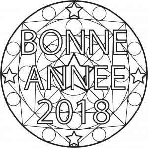 Mandala nouvelle année (Coloriage)