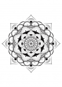 Joli mandala avec beaucoup de détails (Coloriage de Louise)
