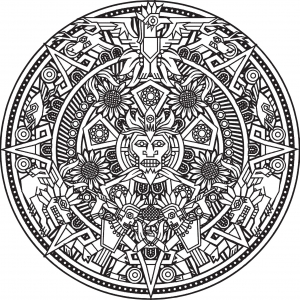mandala-inspiration-incas-maya-azteque-Bigredlynx (Coloriage)