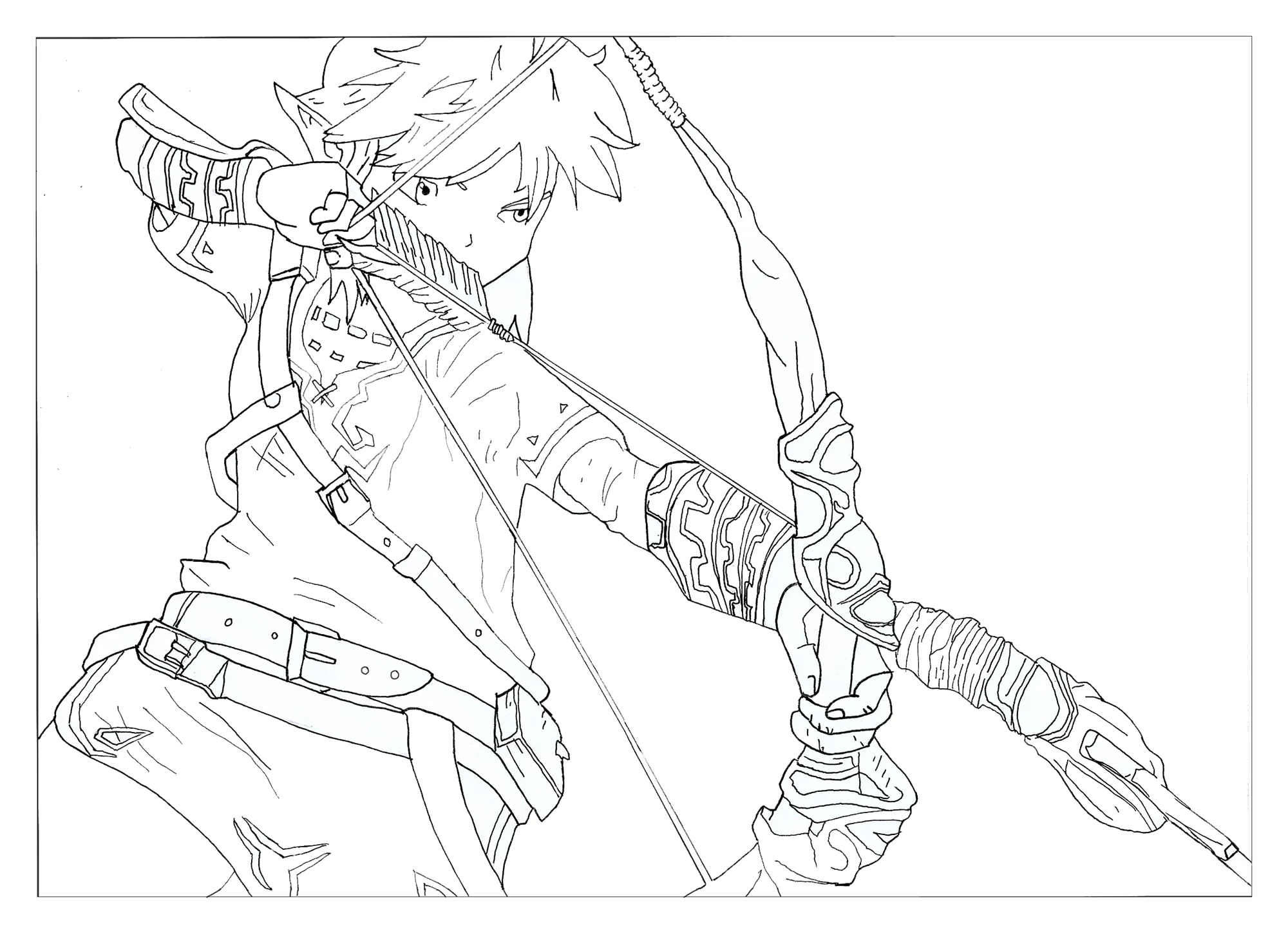 Manga link breath of the wild krissy (Coloriage de Mangas / Animés à imprimer pour adultes)