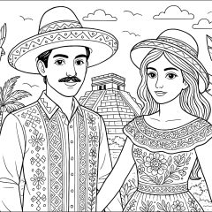 Coloriages de Mayas, Aztèques et Incas à imprimer pour adultes
