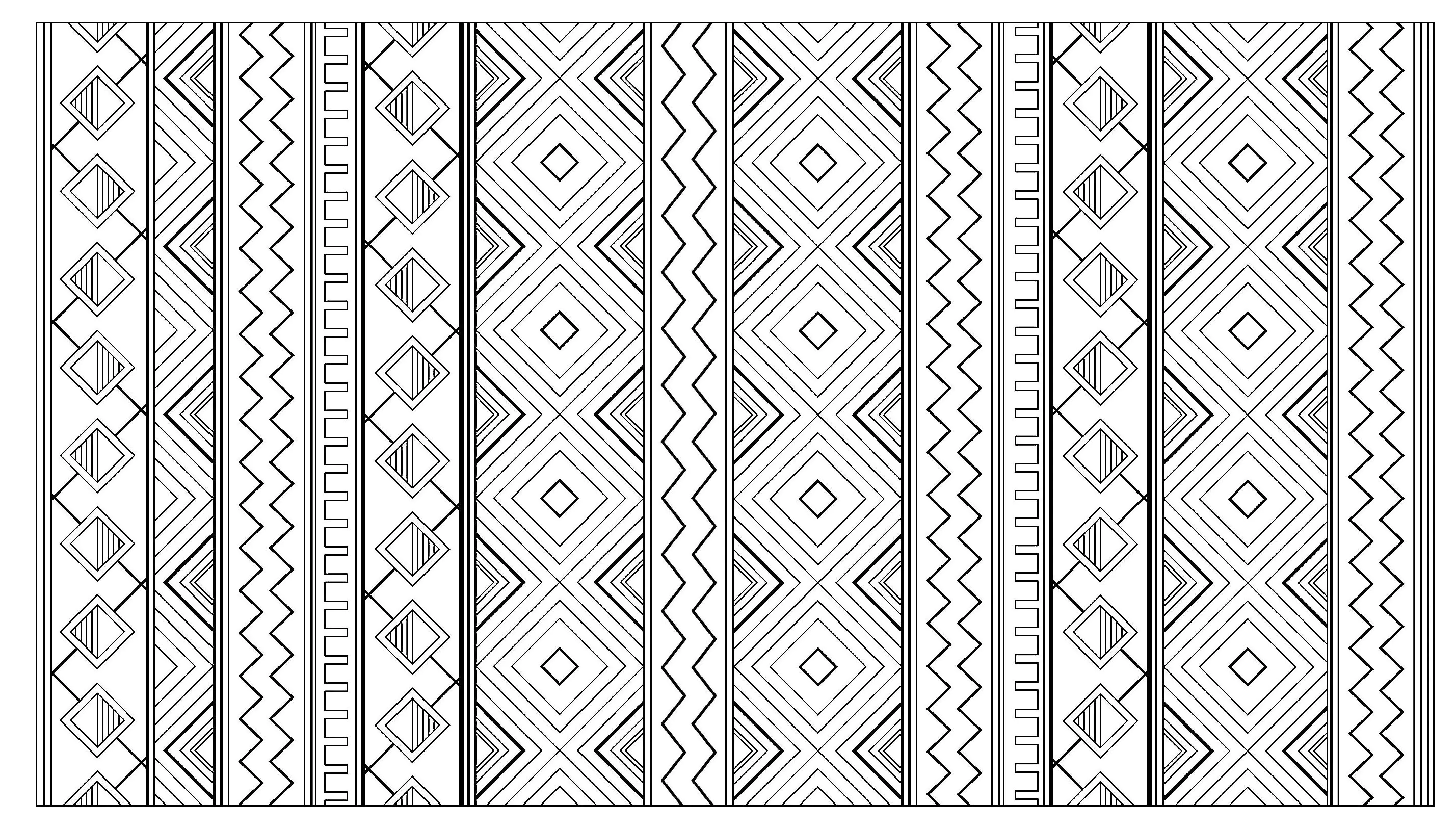 Motifs mayas incas azteques (Coloriage de Mayas, Aztèques et Incas à imprimer pour adultes)