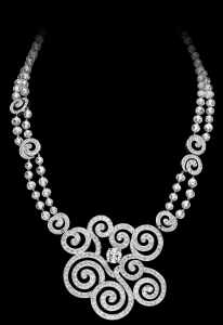 Coloriage de Mode, vêtements et bijoux à imprimer pour adultes : Collier-diamants-3
