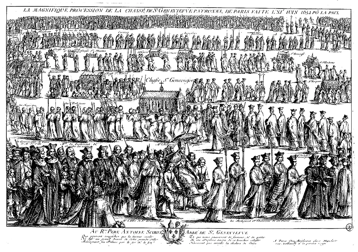 Medieval procession (Coloriage de Moyen Âge à imprimer pour adultes)