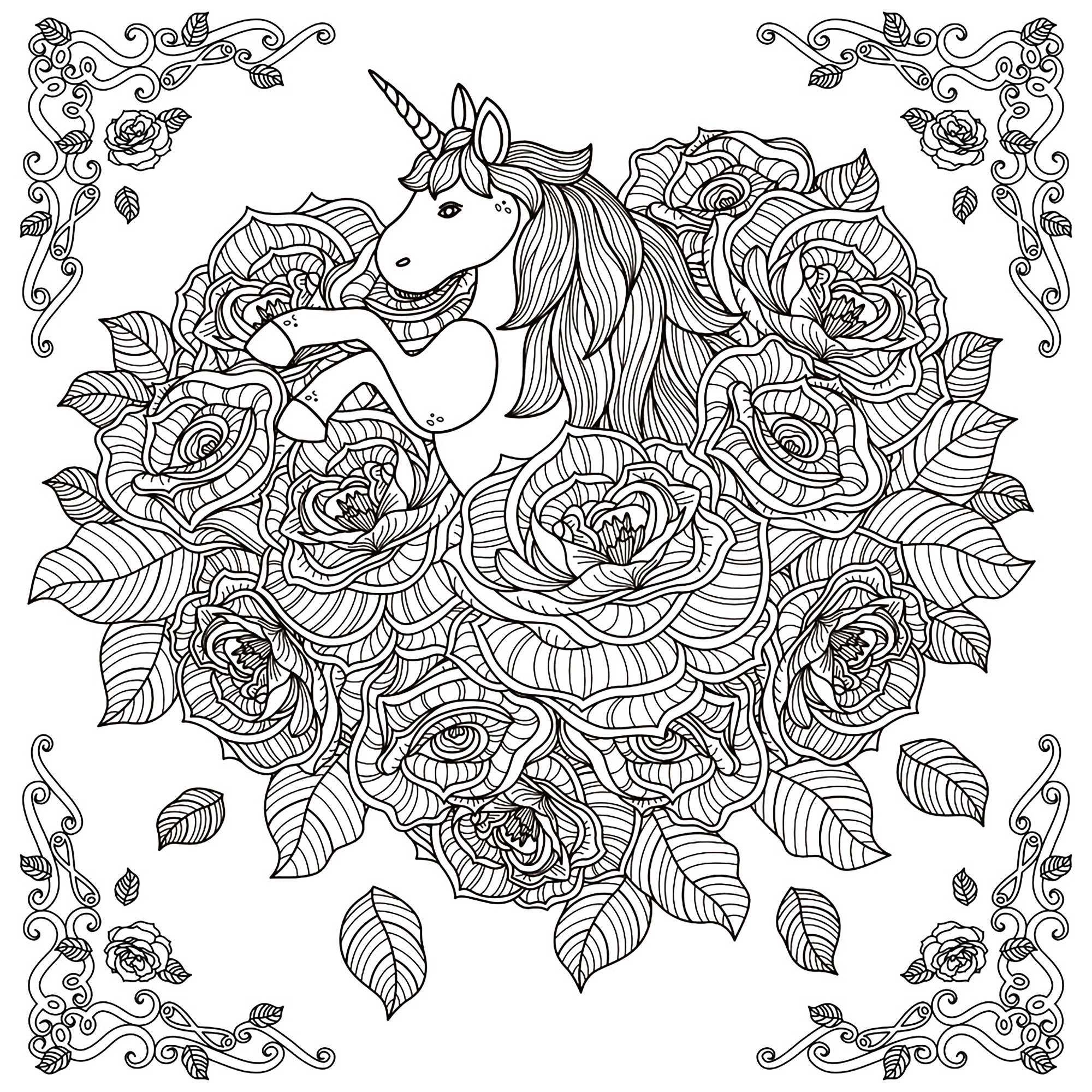 coloriage adulte licorne mandala par kchung 1 free to print