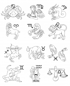 Coloriage adulte signes astrologiques du zodiaque horoscope