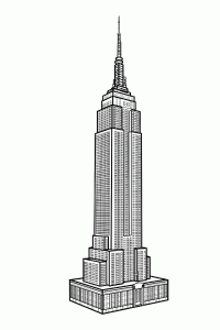 Coloriage de à imprimer pour adultes : Empire State building de New York