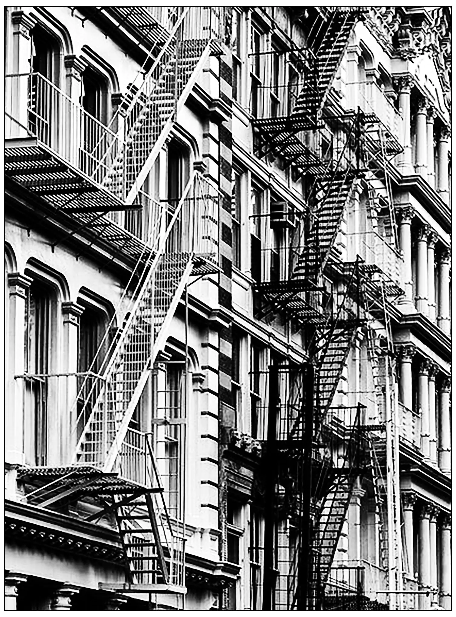 Les escaliers de china town new york (Coloriage à imprimer pour adultes)
