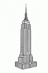 Coloriage adulte new york empire state building