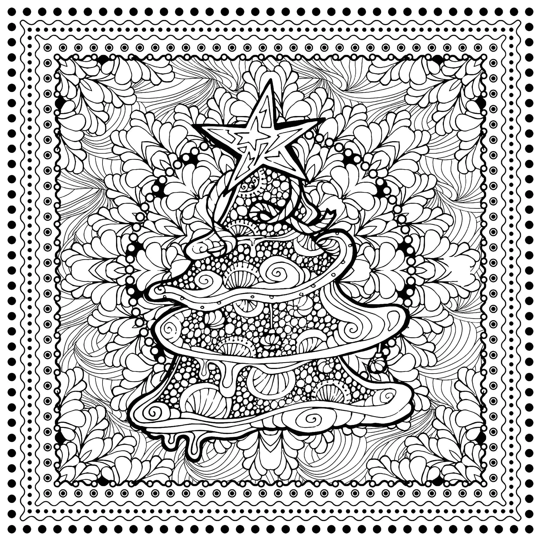 Arbre noel ilonitta (Coloriage à imprimer pour adultes)