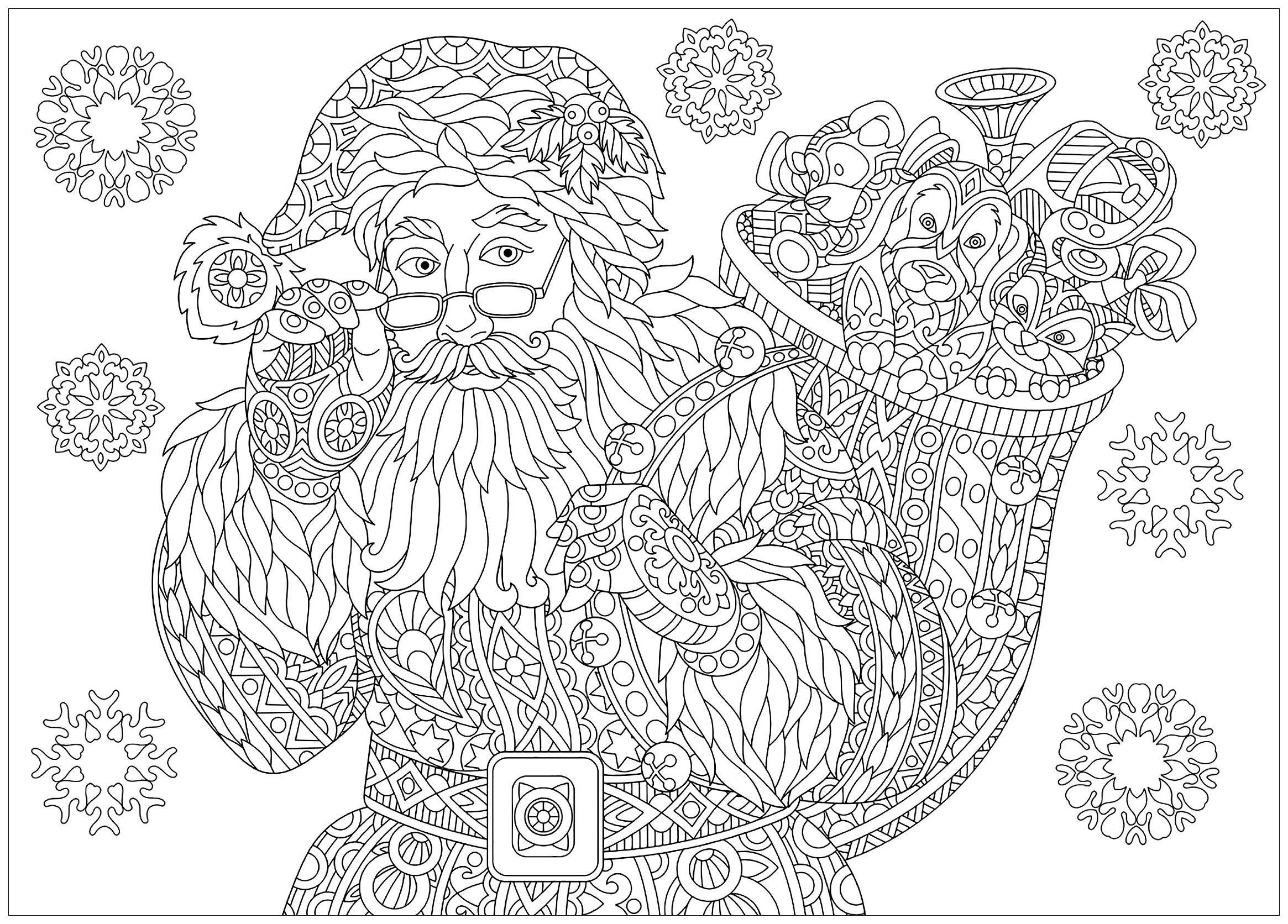 coloriage pere noel plexe 2