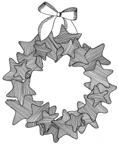 Coloriage couronne noel