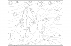 Coloriage des rois mages : Gaspard , Melchior et Balthazar