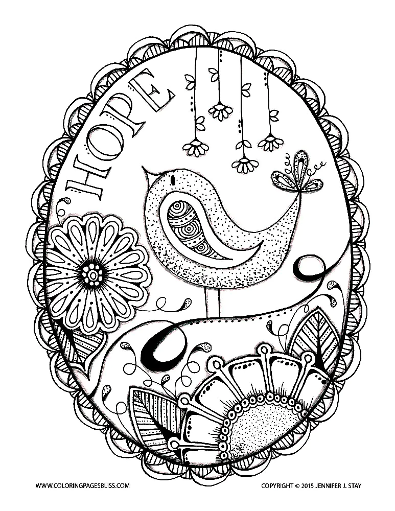 Oiseau espoir (Coloriage d'Oiseaux à imprimer pour adultes)