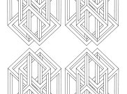 Coloriages d'Op Art (Illusions d'optique) à imprimer pour adultes