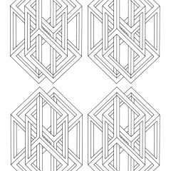 Coloriages d'Op Art (Illusions d'optique) à imprimer pour adultes