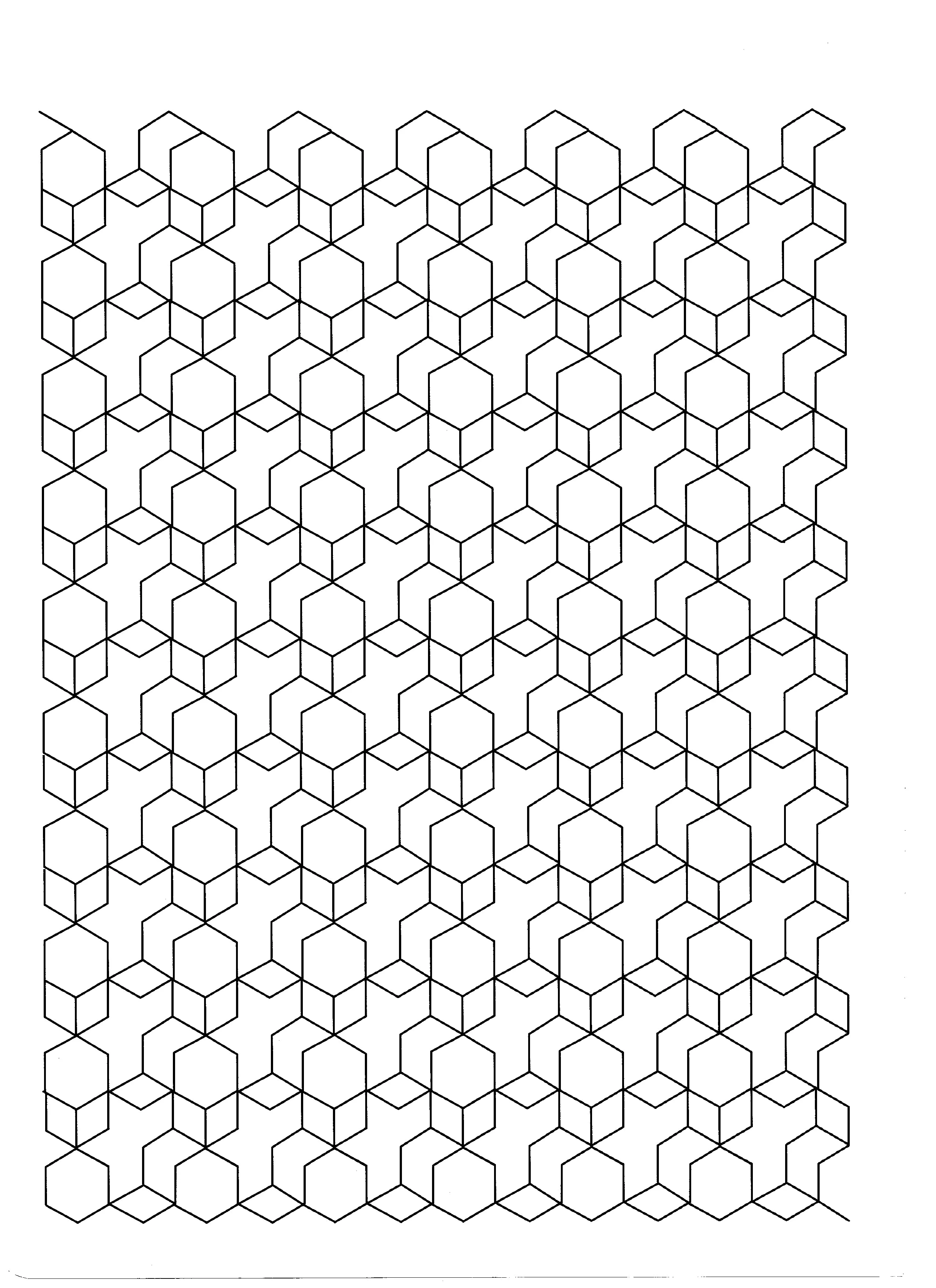Cubes (Coloriage d'Art Optique à imprimer pour adultes)
