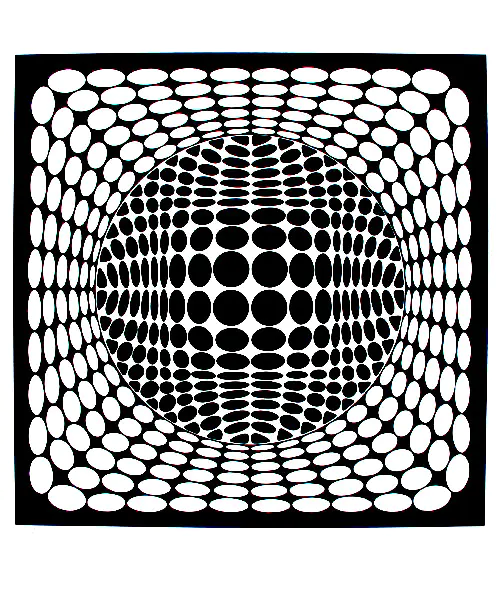 Op art illusion optique rond (Coloriage d'Art Optique à imprimer pour adultes)