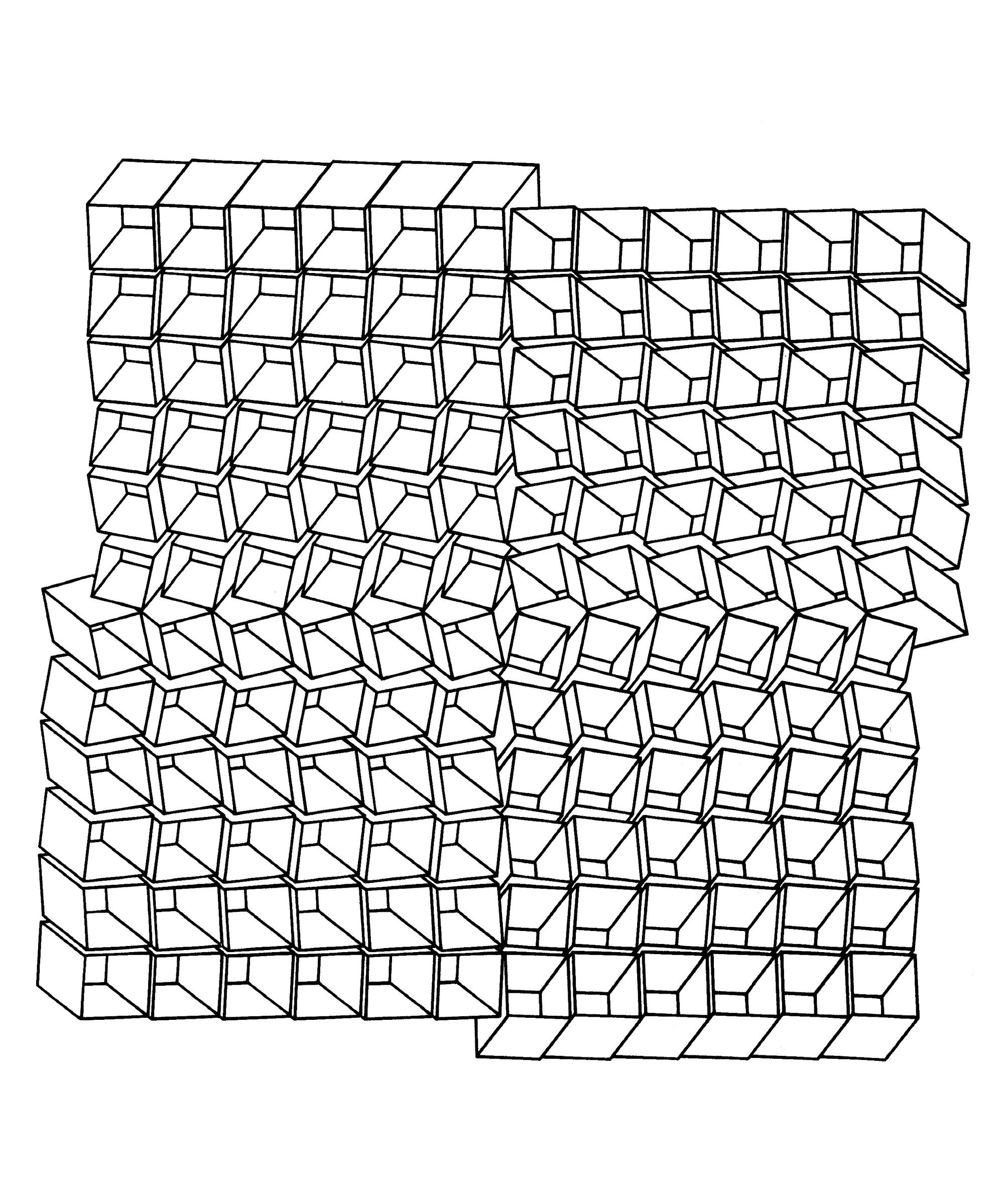 Coloriage Op Art (par l'artiste Jean Larcher)