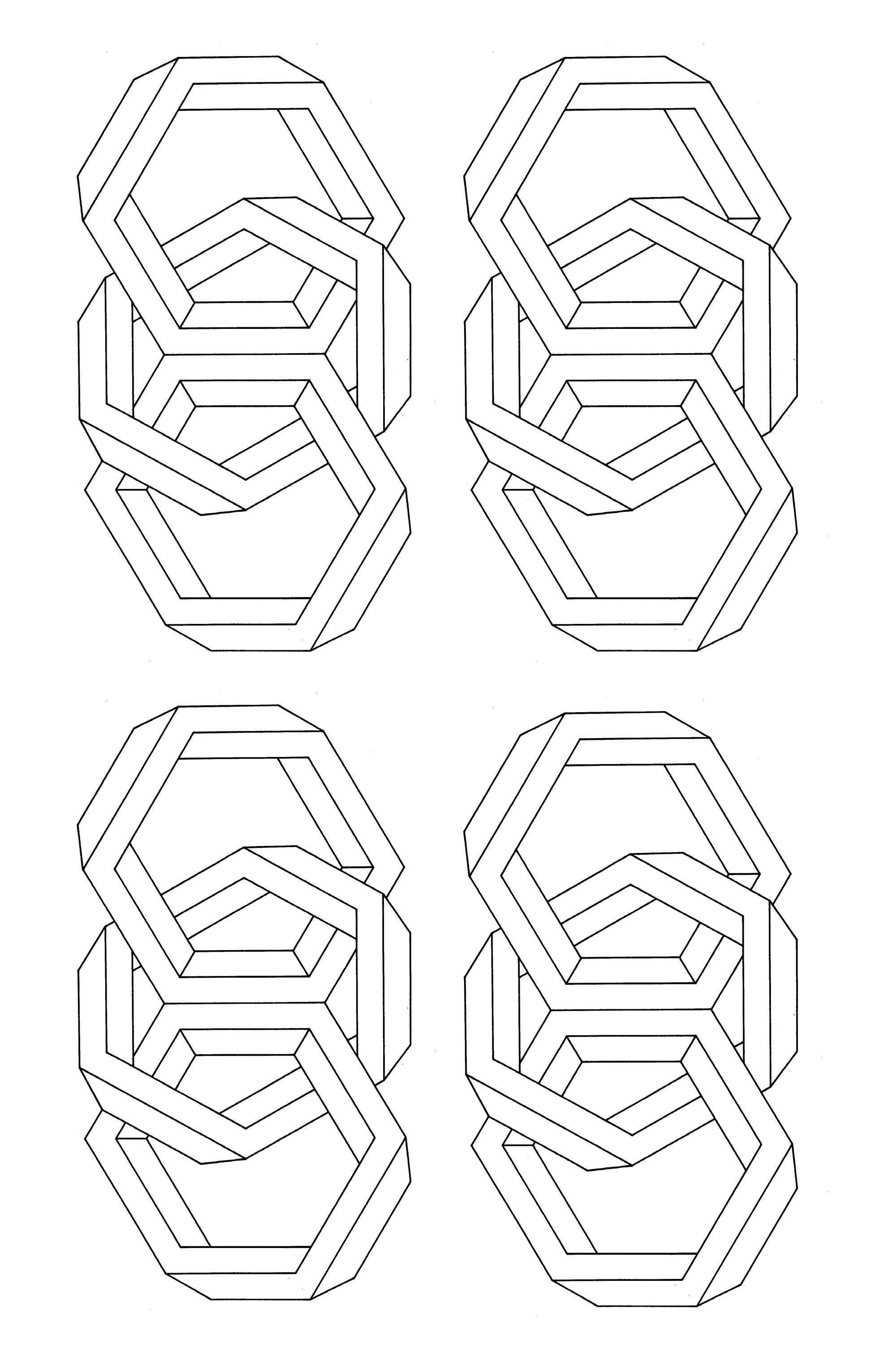 Coloriage Op Art (par l'artiste Jean Larcher)