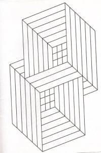 Coloriage d'Art Optique à imprimer pour adultes : Illusion-optique-cubes