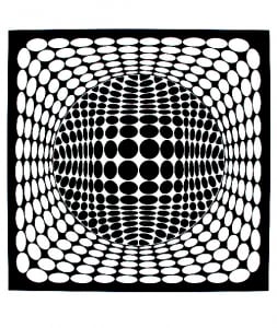 Coloriage op art illusion optique rond