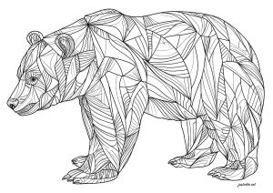 Ours aux motifs géométriques