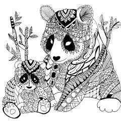 Coloriages de Pandas à imprimer pour adultes