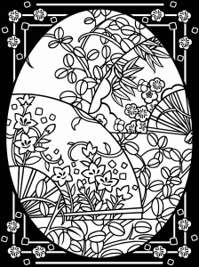 Coloriage oeuf paques avec large bordure 4