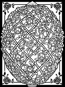 Coloriage oeuf paques avec large bordure 6