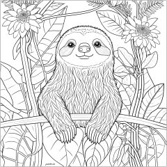 Coloriages de Paresseux à imprimer pour adultes