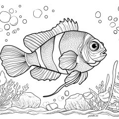Coloriages de Poissons à imprimer pour adultes