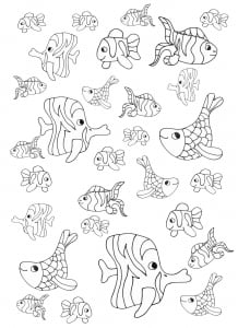 Coloriage petits poissons