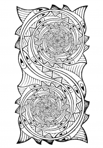 Coloriage poissons tourbillon par m c escher